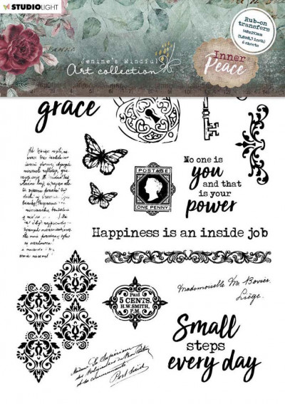 JMA Rub on Sticker Quotes & Vintage elements Inner Peace