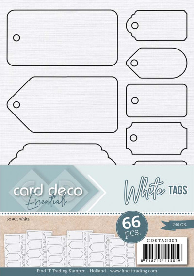 Card Deco Essentials Tags White