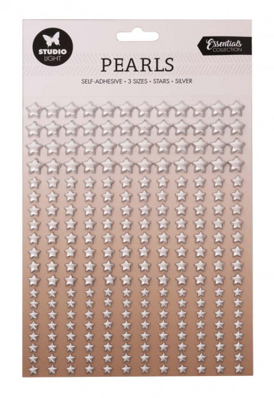 SL-ES-PEARL12 Studio Light pearls Silver stars