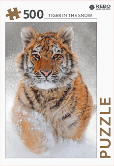Legpuzzel Tiger in the snow 500 stukjes