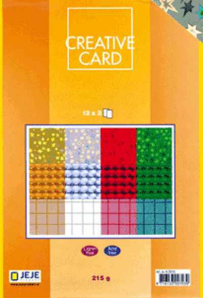 Creative Card papierblok 12x2 holografische kerst 14,5x20,5cm