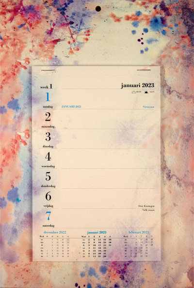 Weekblok kalender 2023 Spot Aquarel