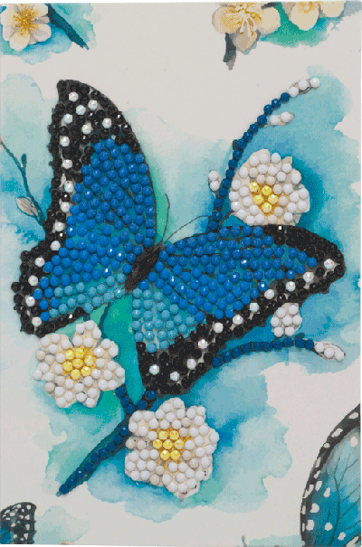 Crystal Card kit B1 blauwe vlinder 10x15cm