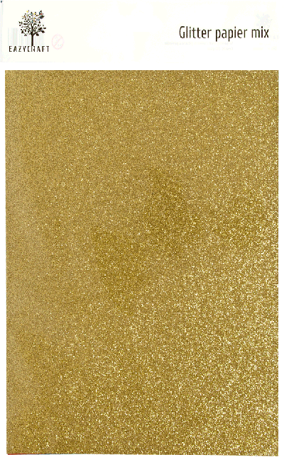 Glitterpapier a4 goud & zilver (4 vel)