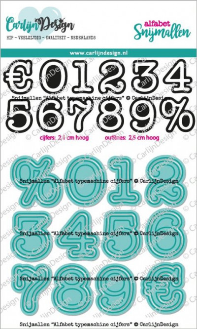 Carlijn Design Alfabet Typemachine Cijfers snijmallen