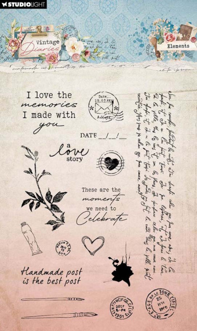 Vintage diaries clear stamps element