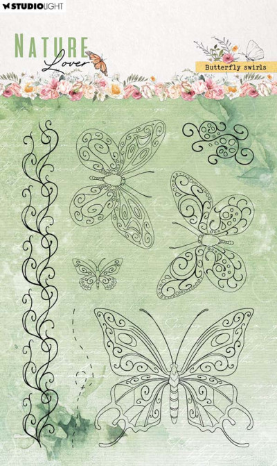 Nature lover Clear stamps Butterfly swirls