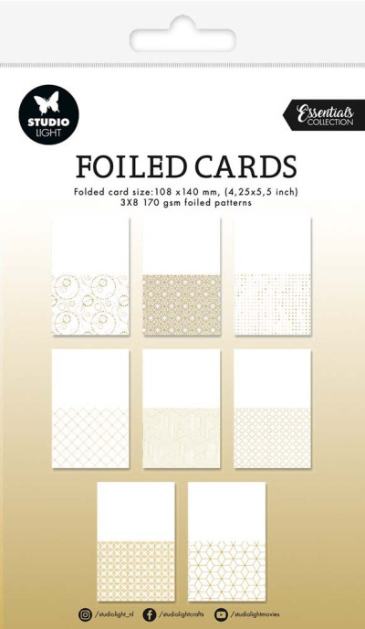 Studio Light Foiled Cards Folded Cards Gold