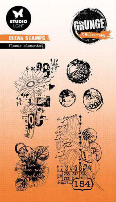 Grunge Collection clear stamp Flower Elements