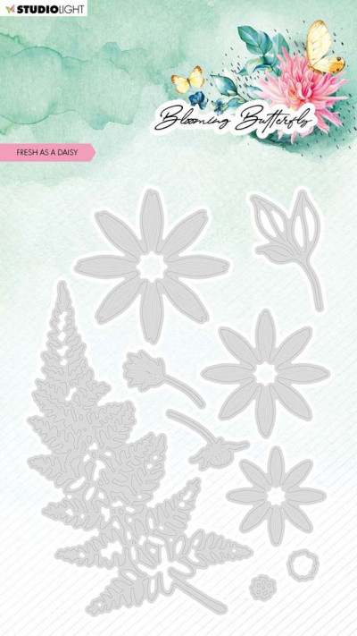 Studio Light cutting die fresh as a daisy blooming butterfly 98x139x1mm