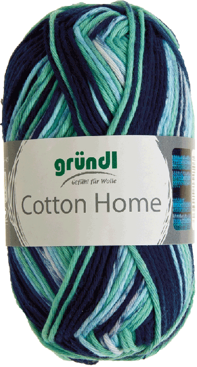 Cotton home 06 donker blauw groen licht blauw 50gr