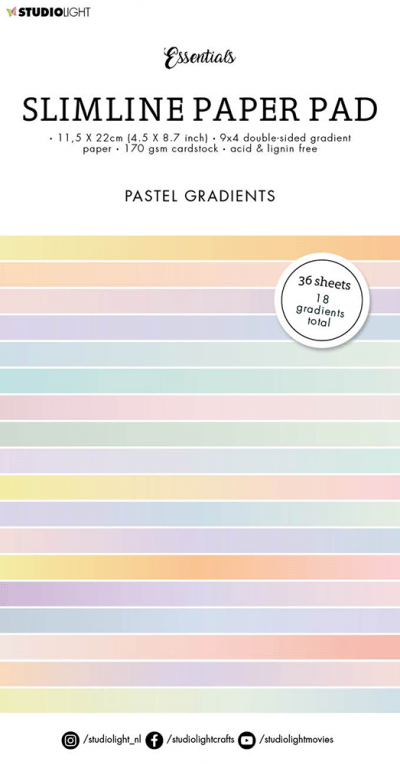 Essentials Slimline Paper Pad Pastel Gradients