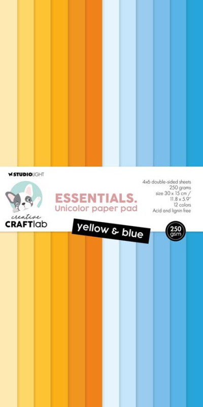Creative Craftlab unicolor paper pad Yellow & Blue