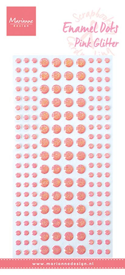 Marianne Design Enamel dots pink glitter