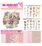 3D push out book 47 Pink Flowers