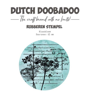 Dutch DooBaDoo rubber stempel ATC flower
